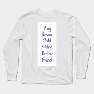 Gender-Neutral Titles (purple) Long Sleeve T-Shirt